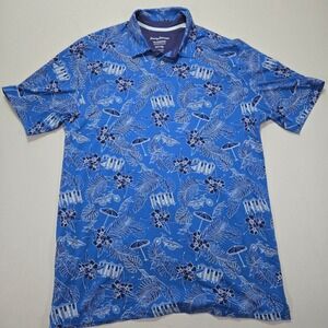 Tommy Bahama IslandZone Floral Surf Print Polo Shirt Pima Cotton Blend Men's XLT
